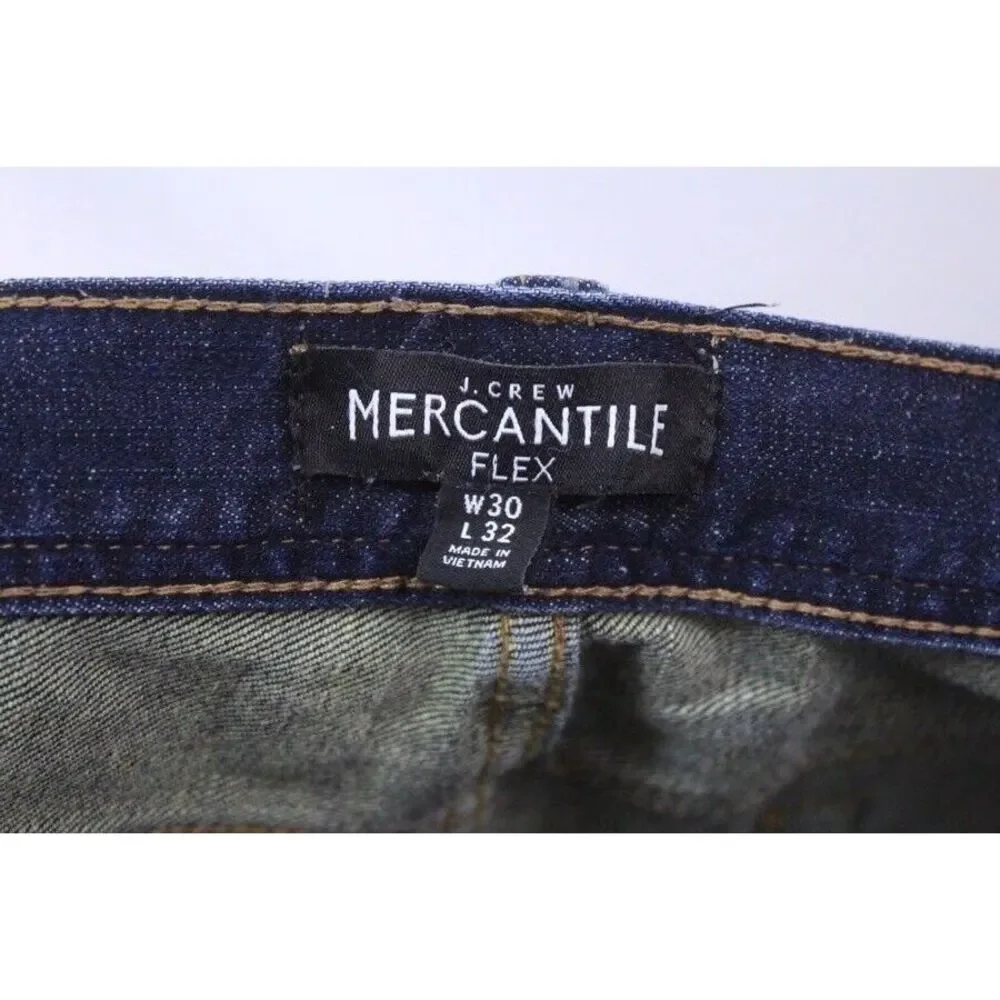mens dark wash J CREW‎ straight fit flex jeans walker wash F4874 recent 30 x 32